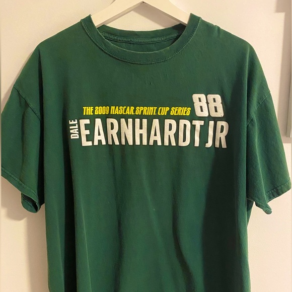 2009 Vintage Green NASCAR Shirt w/ Large SCREEN PRINT Back! - Picture 3 of 9